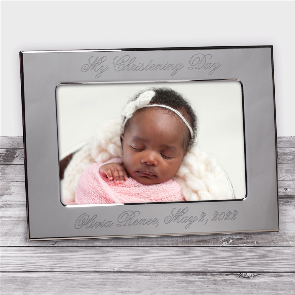 My Baptism Day Silver Personalized Picture Frame | Customized Baby Gifts