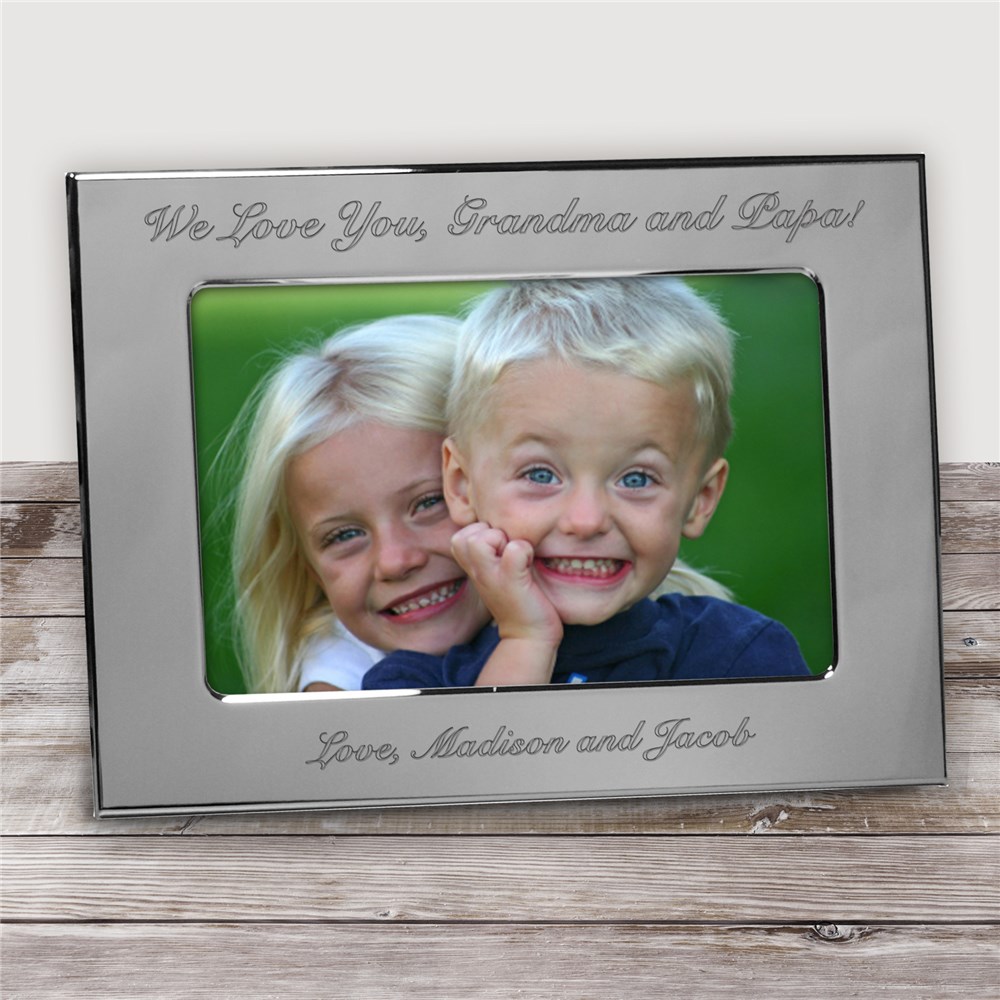 Engraved Custom Message Silver Picture Frame | Personalized Picture Frames