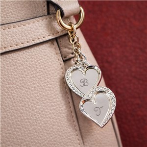 Engraved Double Heart Key Chain | Personalized Valentine’s Day Gifts