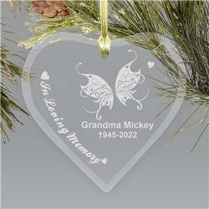 Engraved Heart Memorial Chritstmas Ornament | Memorial Christmas Ornaments