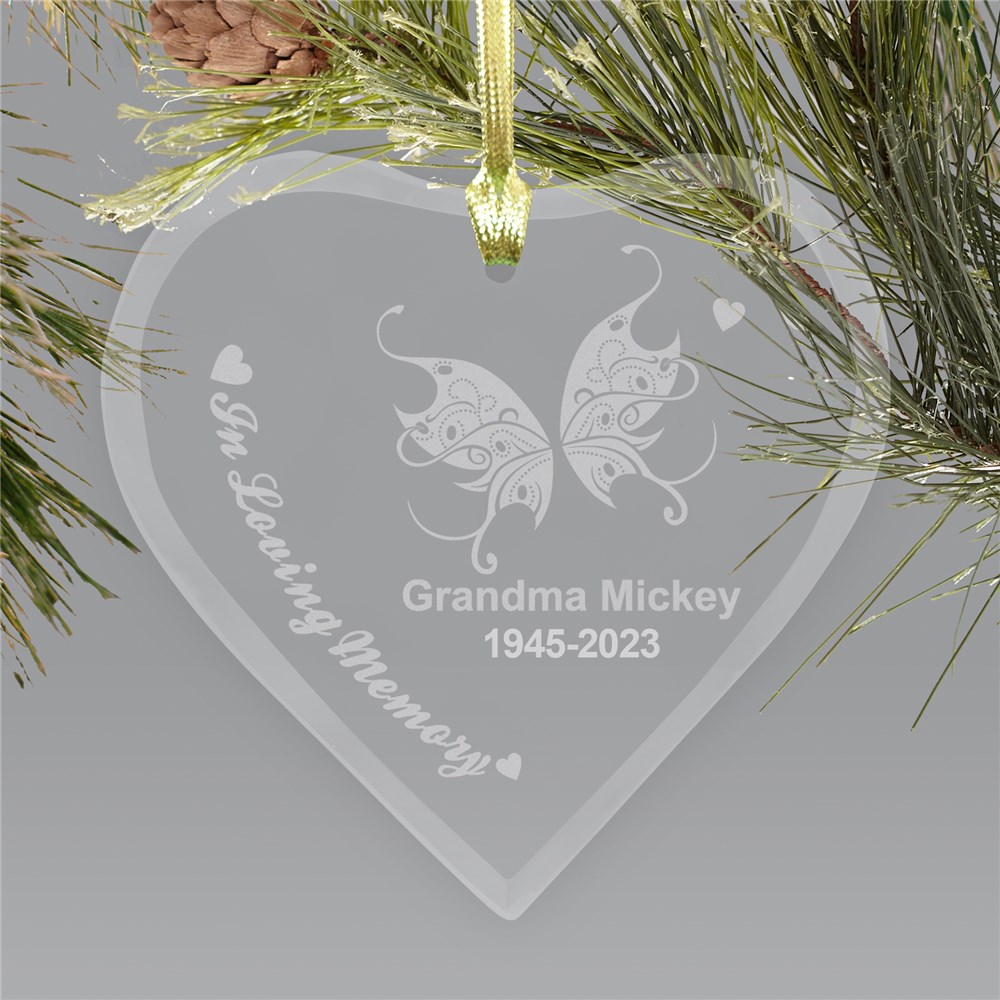Engraved Heart Memorial Chritstmas Ornament | Memorial Christmas Ornaments