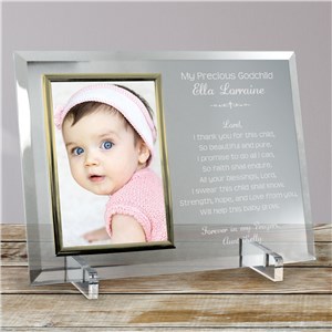 Engraved A Godparent's Promise Beveled Glass Picture Frame | Personalized Picture Frames