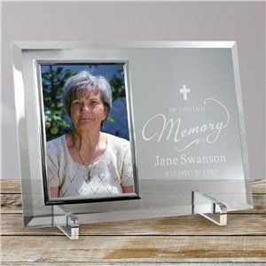 Engraved In Loving Memory Beveled Glass Frame | Personalized Picture Frames