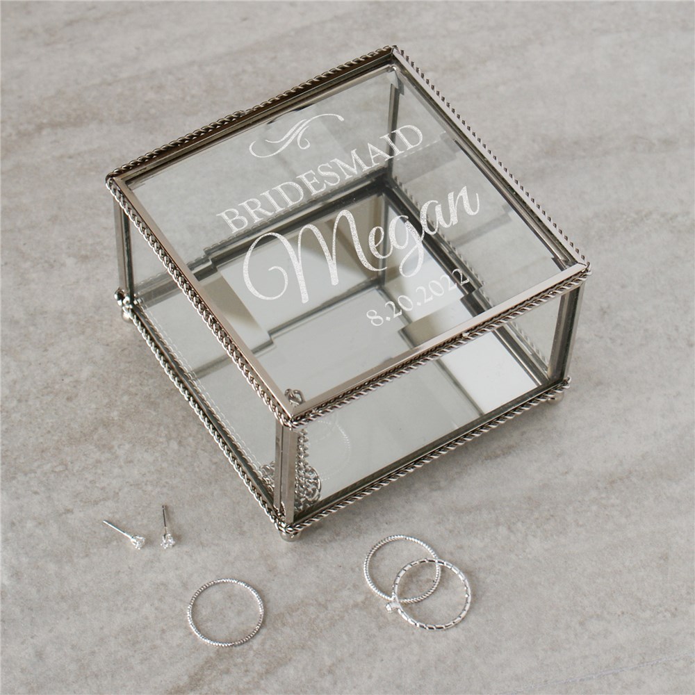 Engraved Wedding Party Jewelry Box | Personalized Bridesmaid Jewelry Gifts