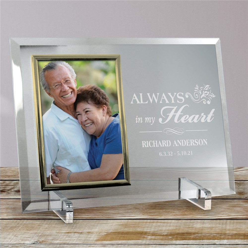 Beveled Glass Memorial Picture Frame GiftsForYouNow