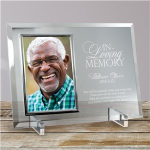 Engraved Memorial Beveled Glass Picture Frame | Personalized Picture Frames