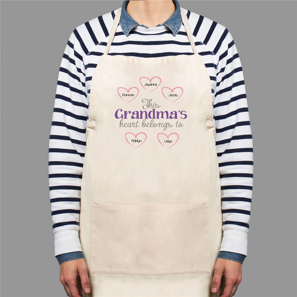 Personalized Heart Belongs To Apron | Grandma Gifts