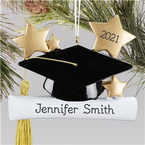 Personalized Graduation Ornament | Personalized Cap & Gown Graduation Ornament