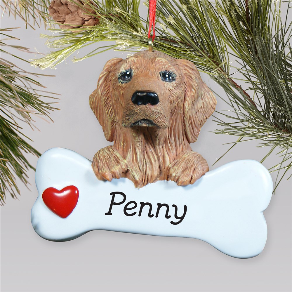 Personalized Golden Retriever Holiday Ornament GiftsForYouNow