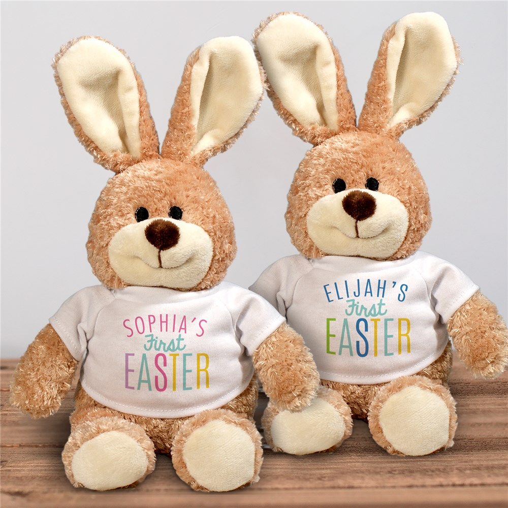 Personalized First Easter Brown Easter Bunny | Stuffed Easter Bunny