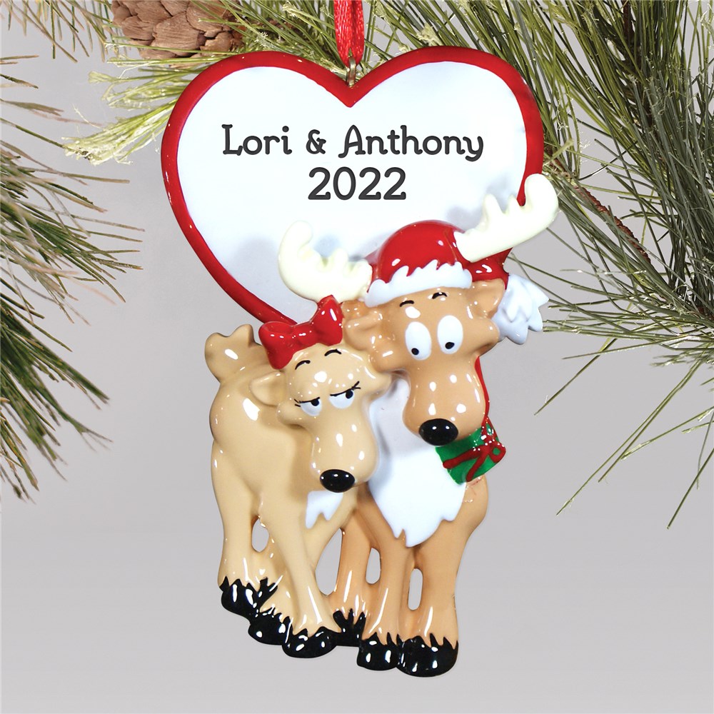 Personalized Reindeer Couple Ornament | Personalized Couples Ornament