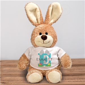 Personalized Easter Eggs with Initial and Name Stuffed Bunny 86176938X