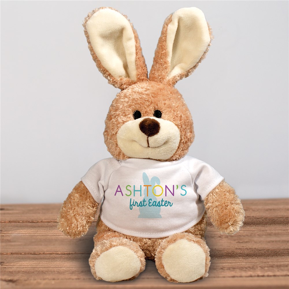 Personalized Colorful My First Easter Stuffed Bunny