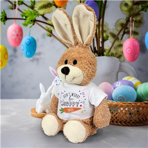 Personalized Don't Worry Be Hoppy Stuffed Bunny