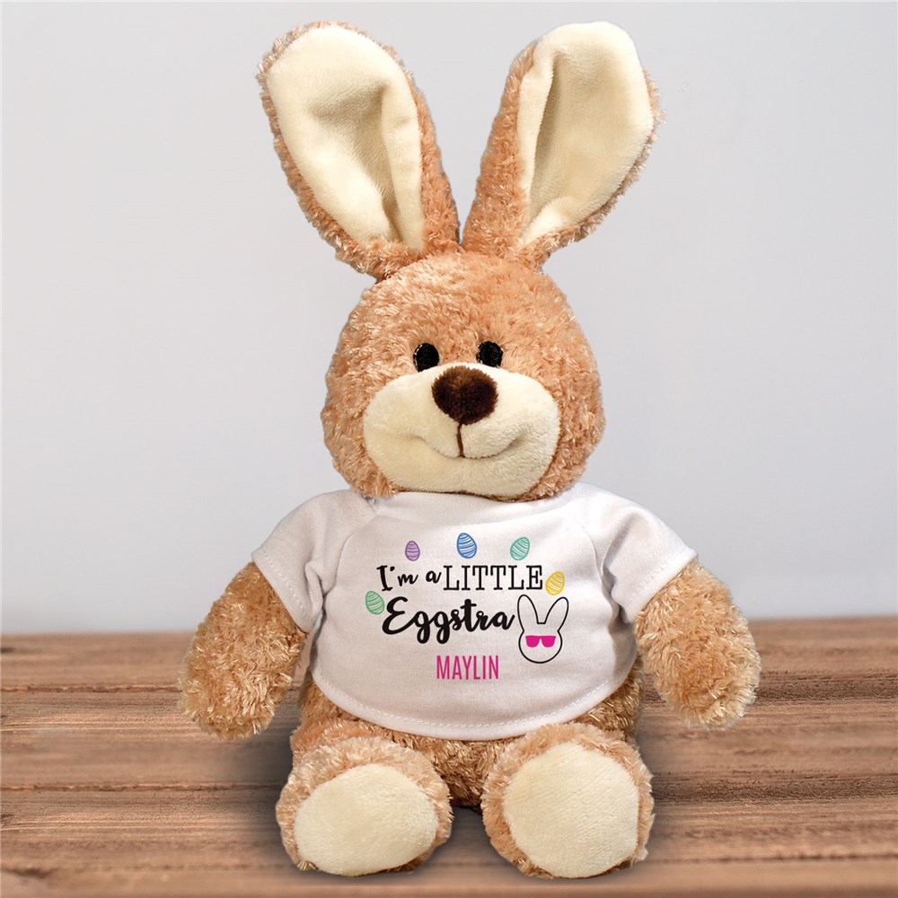 Personalized I'm a Little Eggstra Stuffed Bunny 