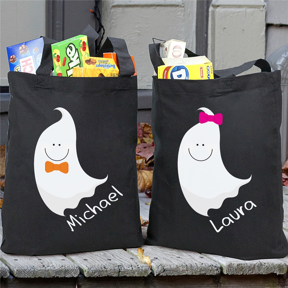 Personalized Halloween Ghost Trick or Treat Bag | Personalized Trick-Or-Treat Bags