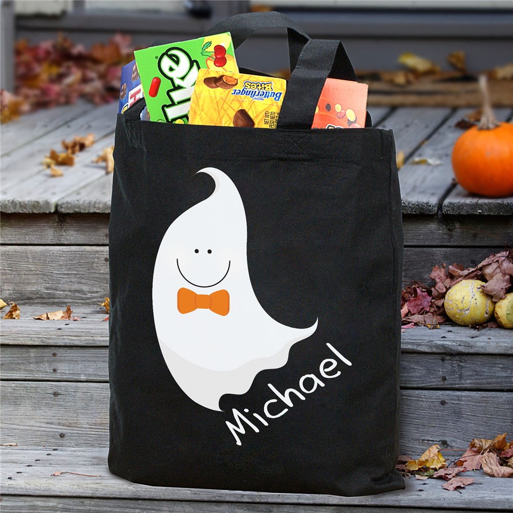 Personalized Halloween Ghost Trick or Treat Bag | Personalized Trick-Or-Treat Bags