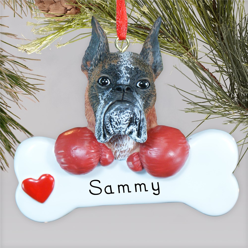 Engraved Boxer Ornament | Personalized Pet Ornaments