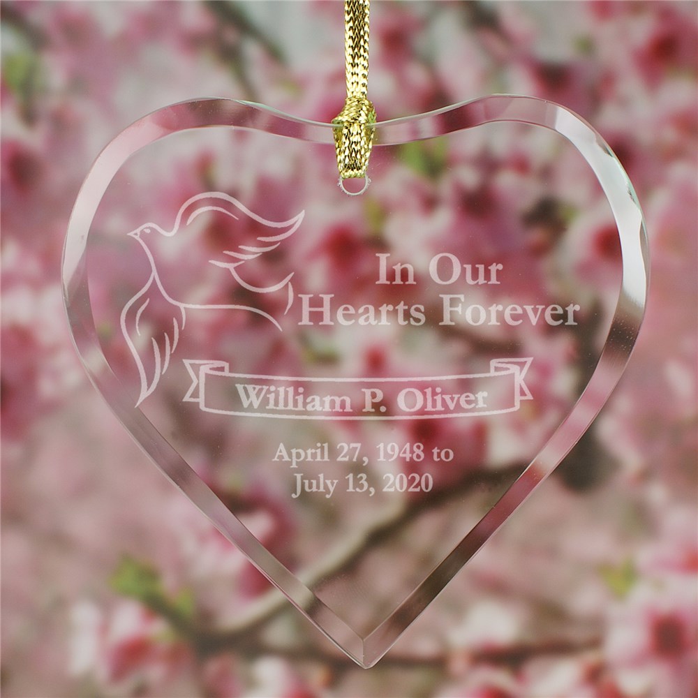 Engraved Memorial Heart Suncatcher | Memorial Gifts