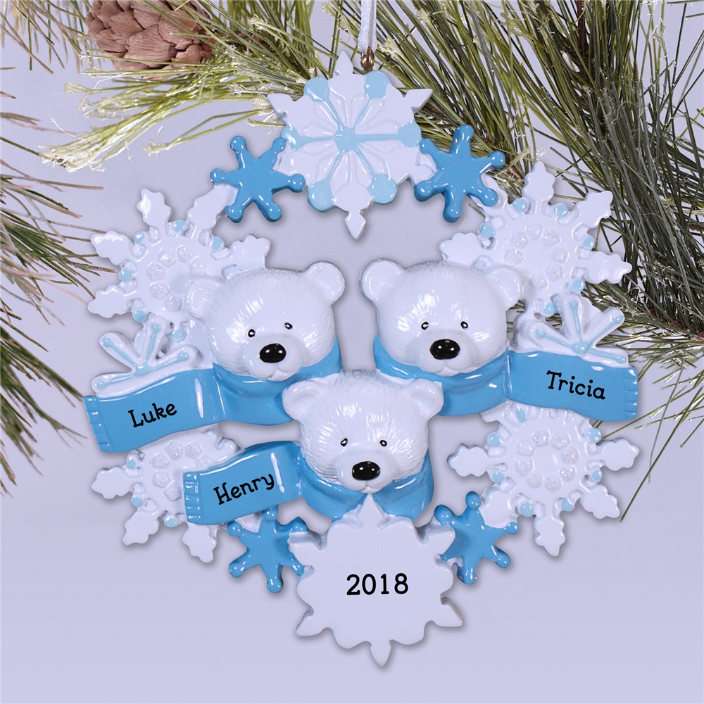 Personalized Polar Bear Family Christmas Ornament GiftsForYouNow