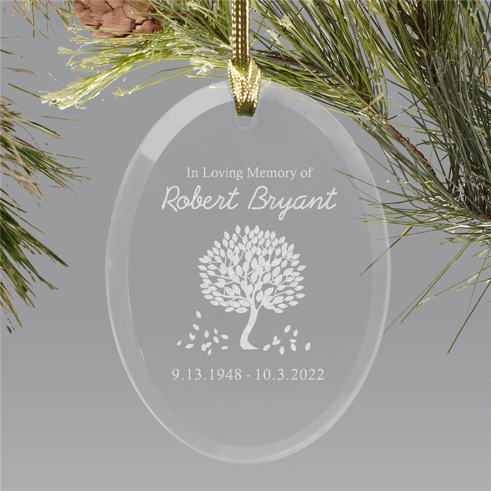 In Loving Memory Glass Personalized Ornament | Memorial Christmas Ornaments