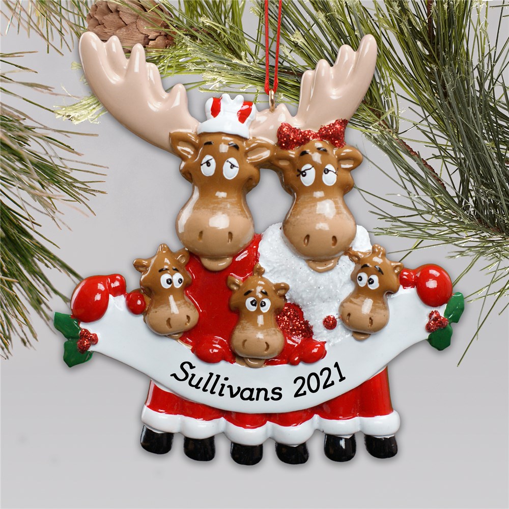 Personalized Moose Family Ornament | Personalized Family Christmas Ornaments