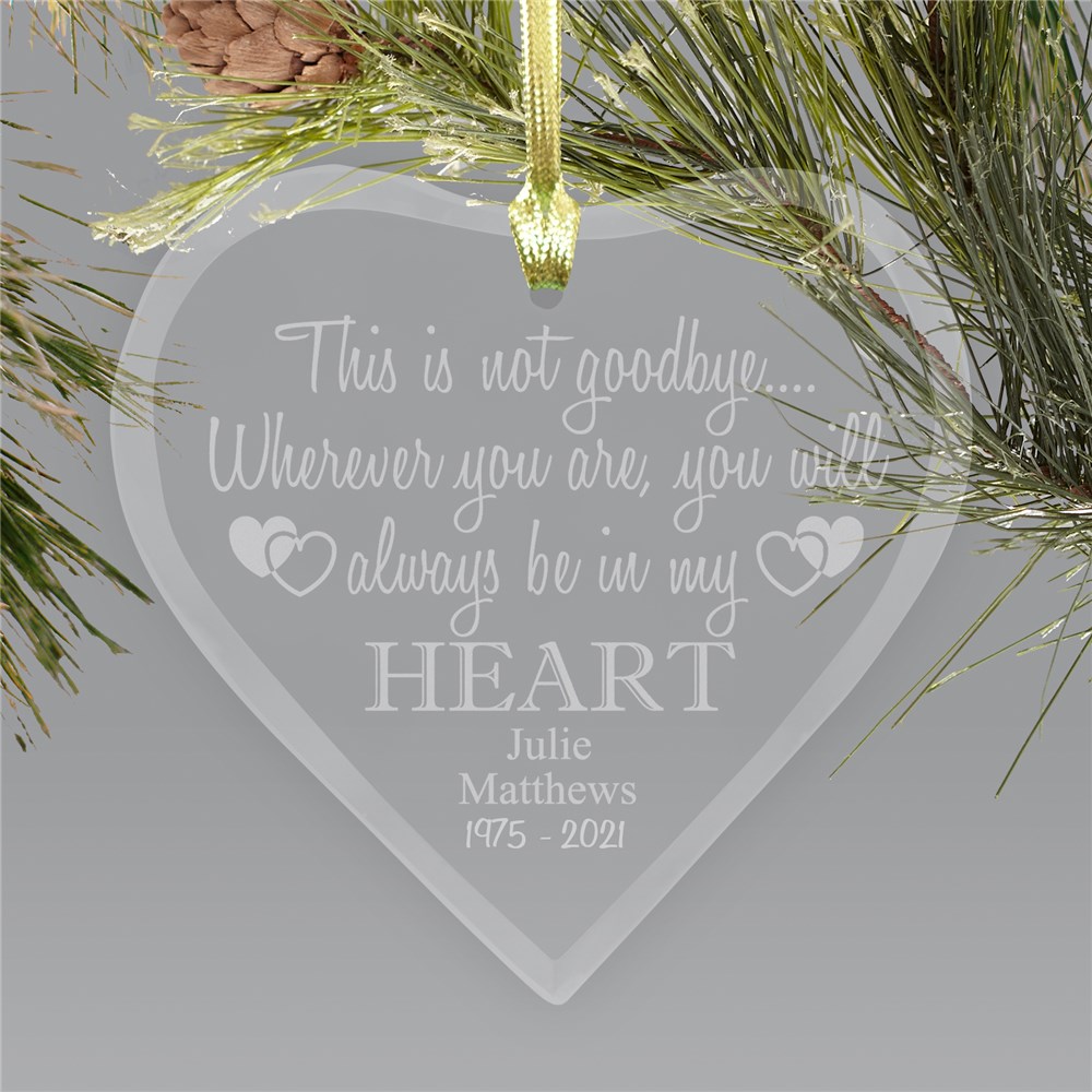 Engraved Memorial Heart Ornament | Glass | Memorial Ornament