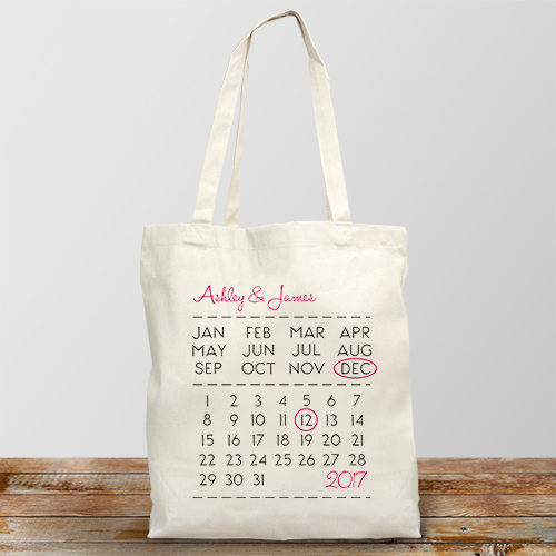 Wedding Date Tote Bag | Canvas Tote Bag for Weddings