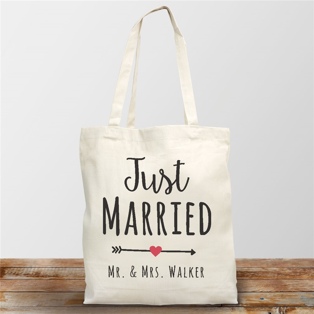 Personalized Honeymoon Tote Bag Just Married Canvas Bag