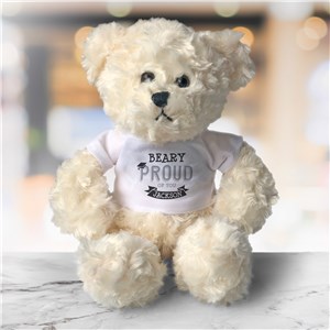 Personalized Beary Proud Graduation Cream Plush Bear