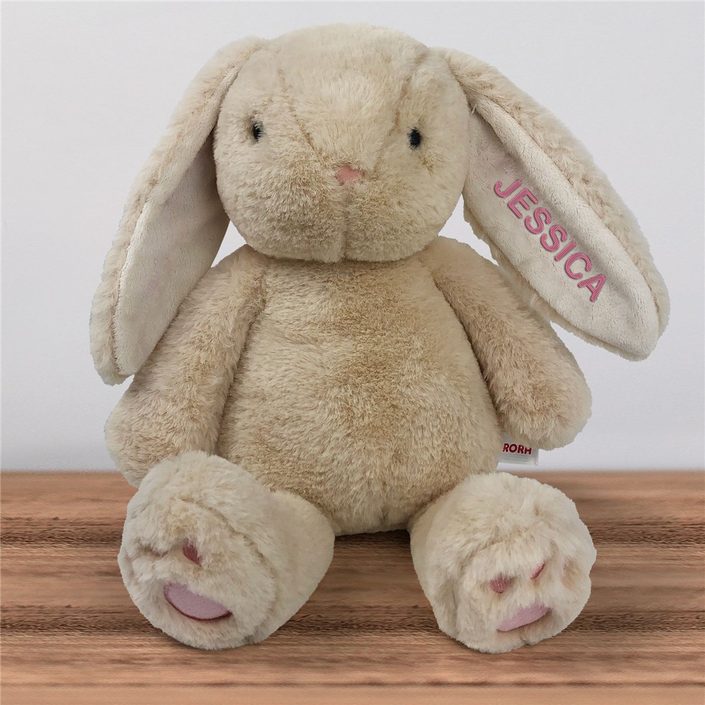 Stuffed Bunny with Name Embroidered on Ear