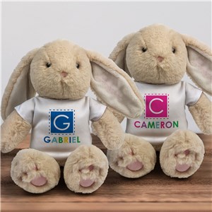 Customized Easter Bunny with Name & Initial