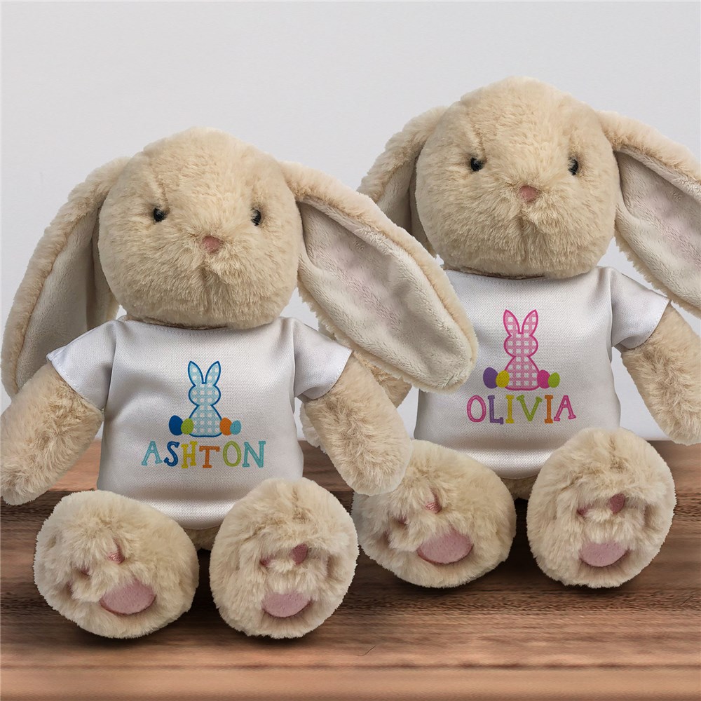 Personalized Plaid Bunny Brulee Bunny 
