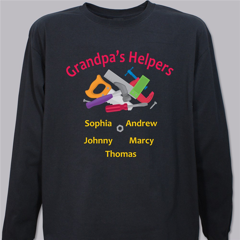 Personalized Helpers Long Sleeve Shirt | Personalized Dad Shirts