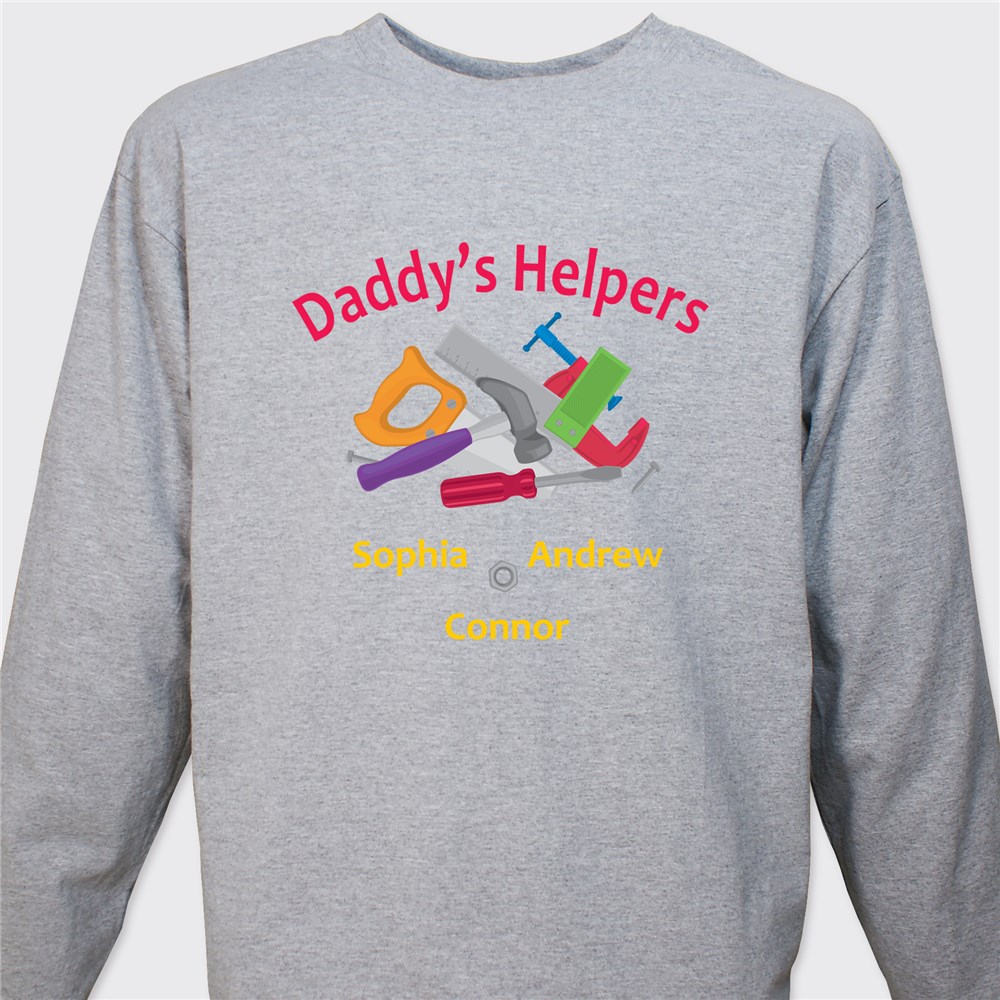 Personalized Helpers Long Sleeve Shirt | Personalized Dad Shirts