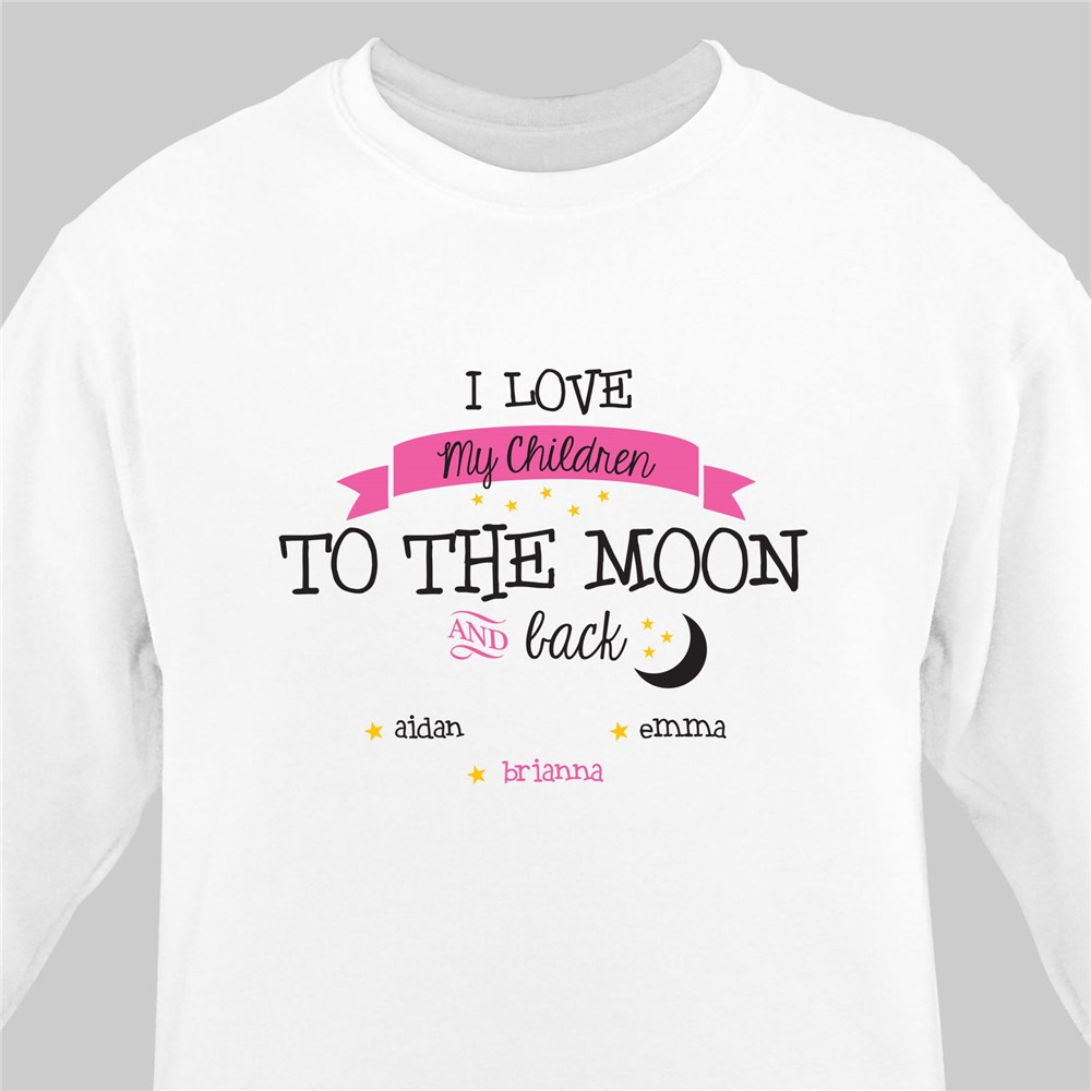 Personalized To the Moon and Back Long Sleeve T-Shirt