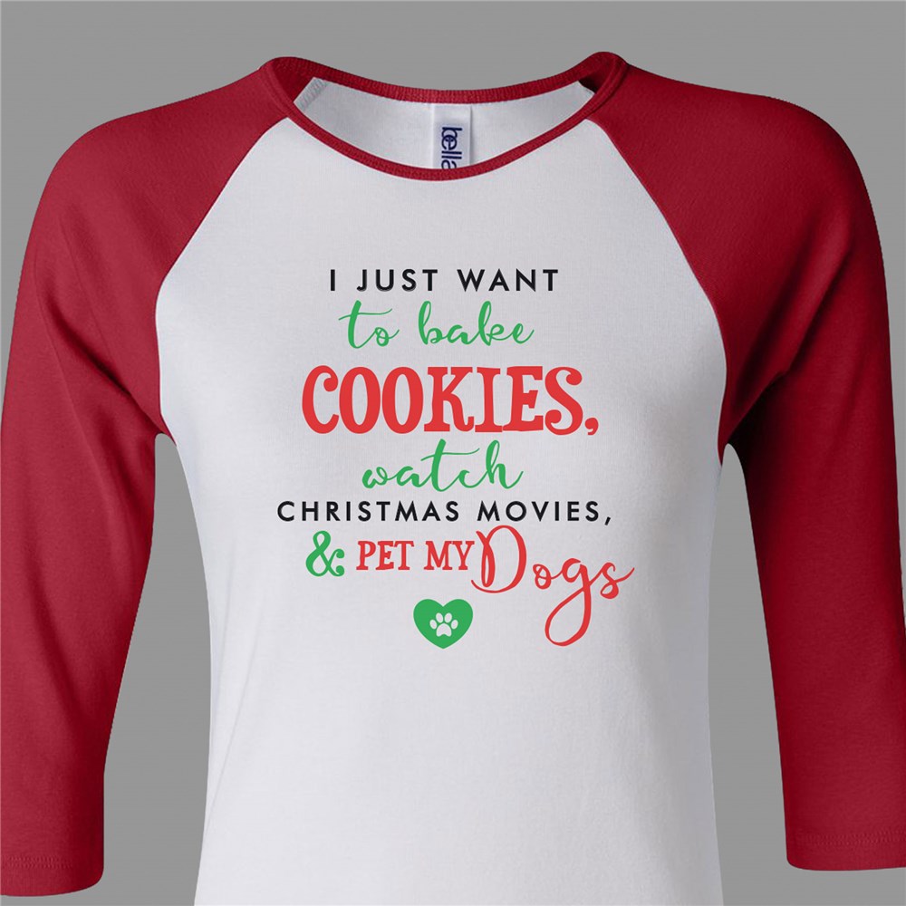 Personalized Bake Cookies Women's Raglan Shirt