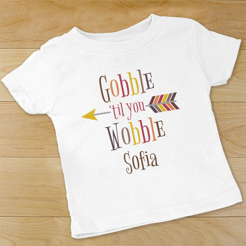 Personalized Gobble Till You Wobble Infant Apparel | Personalized Baby Gifts