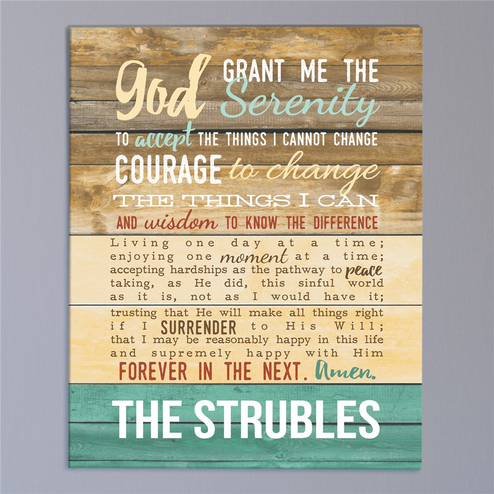 Serenity Prayer Wall Canvas | Personalized Religious Decor