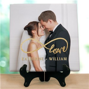 Personalized Inifinty Love Photo Tabletop Canvas | Valentine's Personalized Photo Gifts