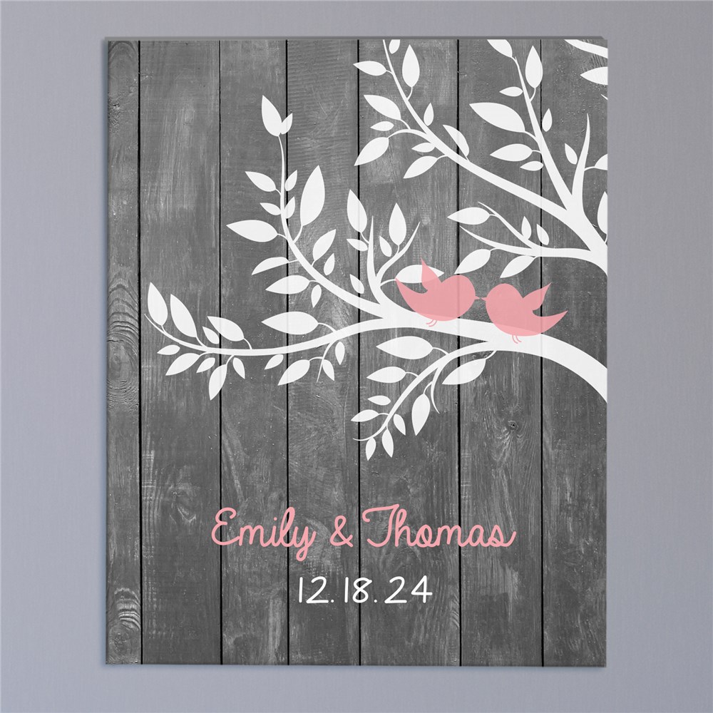 Personalized Love Birds Wall Canvas GiftsForYouNow