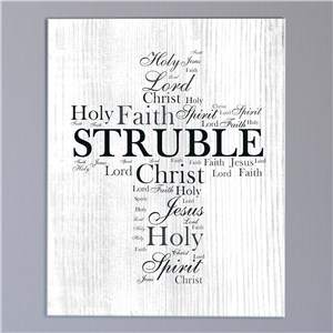 Personalized Christian Wall Art | Word-Art Religious Family Wall Canvas