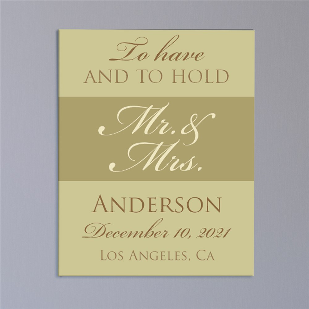 Personalized To Have And To Hold Wedding Canvas | Personalized Couple Gifts