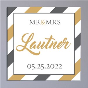 Personalized Striped Mr & Mrs Canvas | Canvas Prints