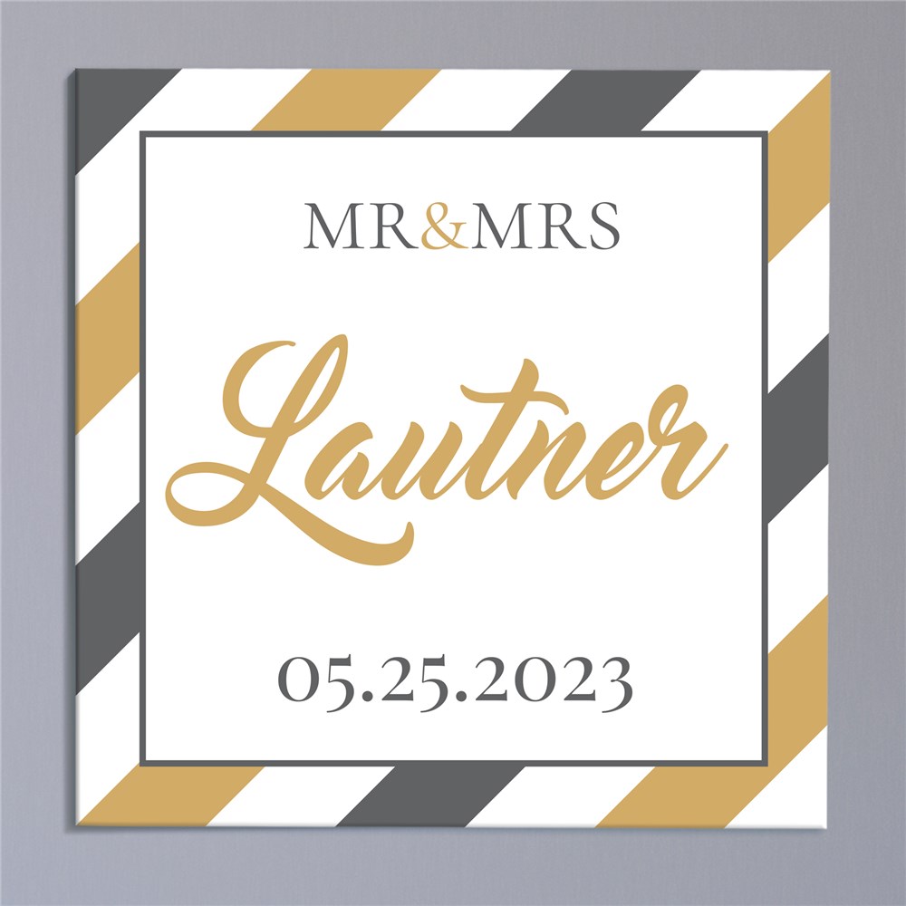 Personalized Striped Mr & Mrs Canvas | Canvas Prints