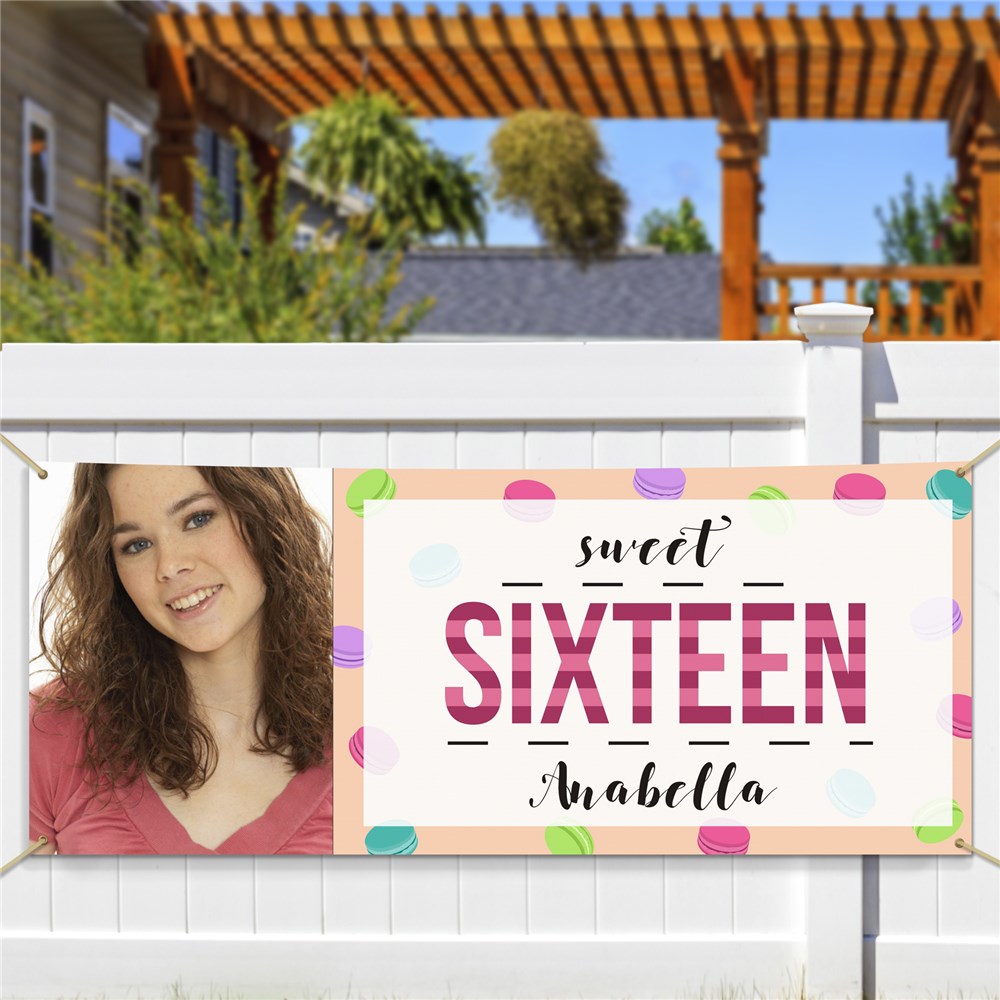 Personalized Sixteenth Birthday Photo Banner | Personalized Photo Gifts