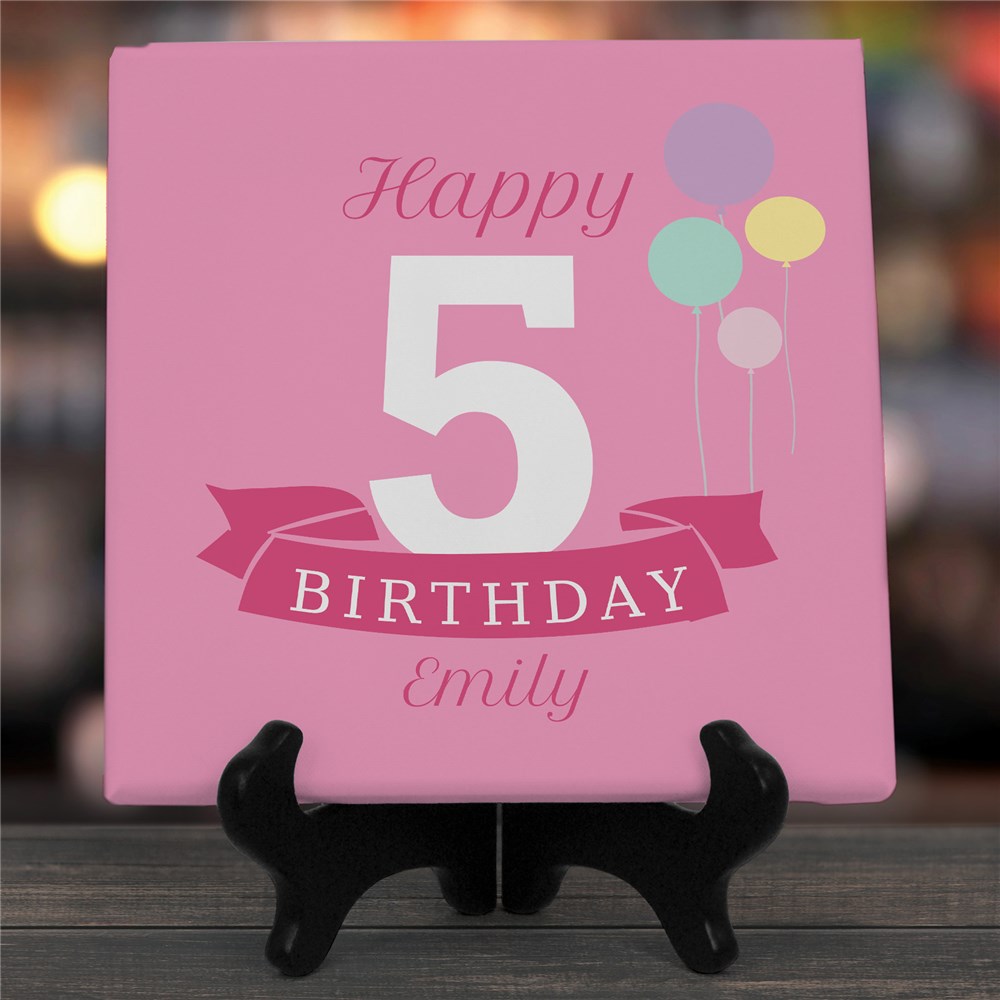 Personalized Happy Birthday Tabletop Canvas
