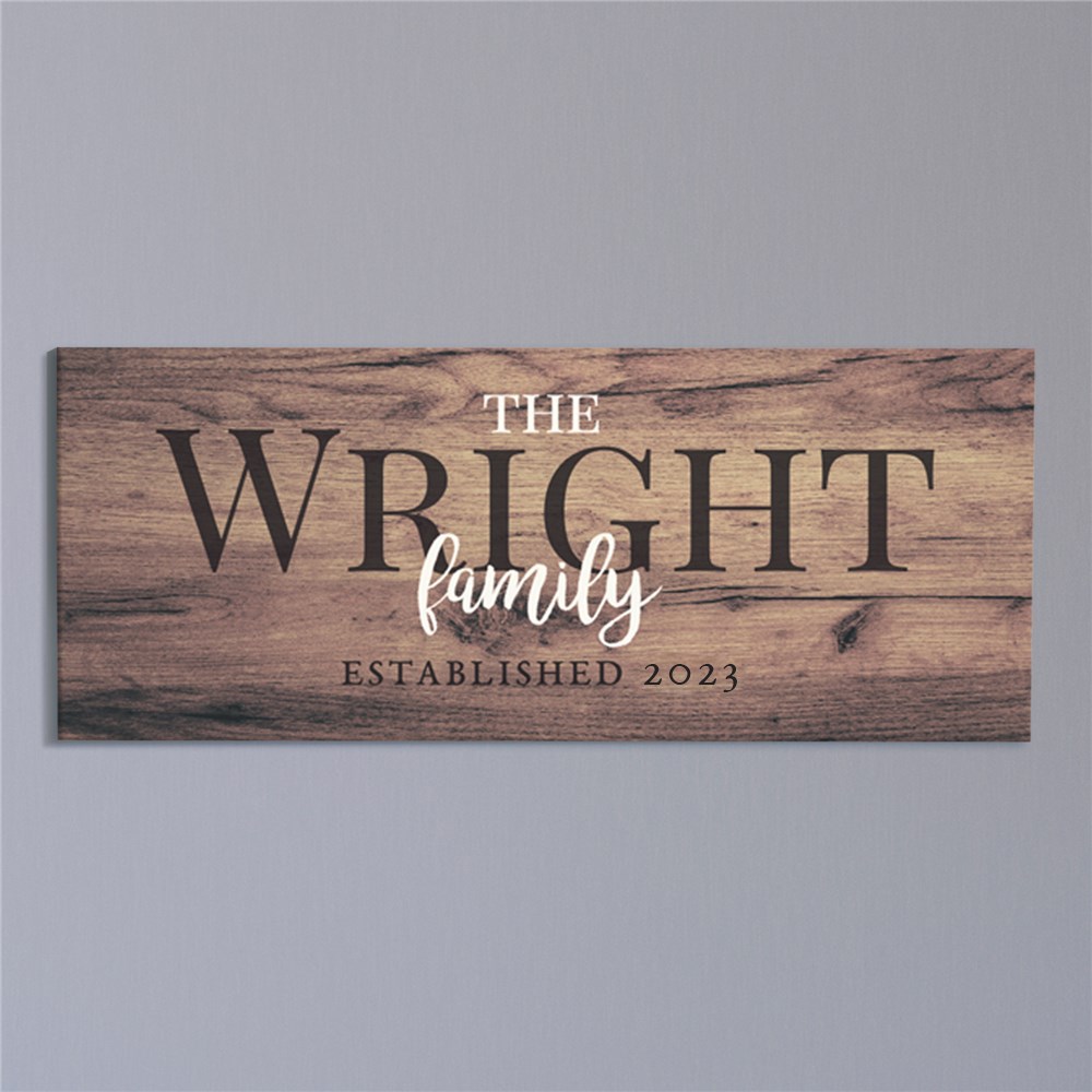 Personalized Wood Family Canvas | Personalized Home Decorations