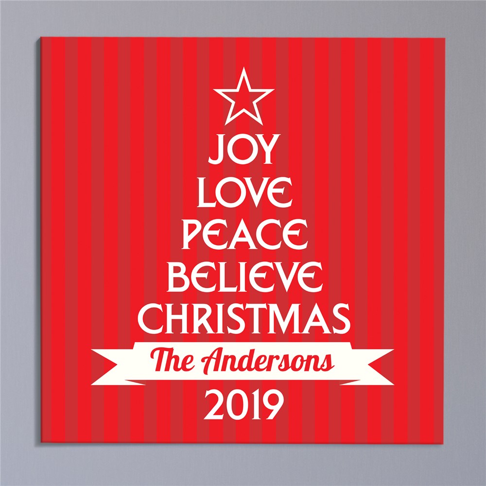 Personalized Christmas Tree from Words Canvas GiftsForYouNow