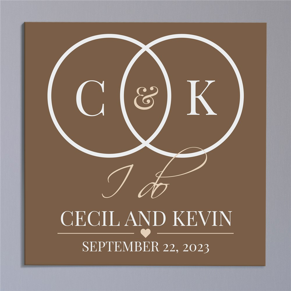 Personalized I Do Square Wall Canvas | Personalized Couple Gifts